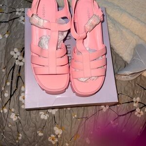 Madden Kids Pink Strappy Platform Sandals